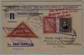 Paraguay/germany Zeppelin Card 15.  4.  32