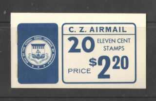 Us Sc C49a Canal Zone Air Mail Booklet With 11c Stamps Vfmnh