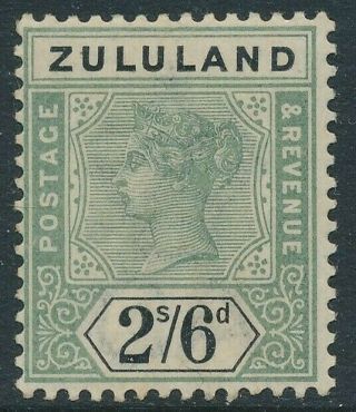 Sg 26 Zululand 1894 2/6 Gren & Black,  Fine Unmounted Cat £90