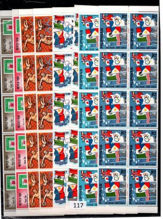 // 10x Philippines - Mnh - Sport - Olympics - Flags - Mexico 1968