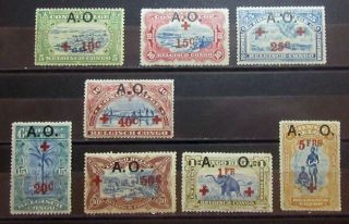 Belgian Congo Red Cross East Africa Stamps Set - Mh / Mlh - Vf - R114e9189