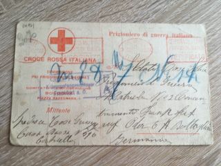 Postal History Ww1 Italian Red,  Pow Card 1918 Sent To An Italian Pow In Germany