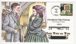 Sss: Collins Hp Fdc 1998 Celebrate Century 1930s Gone With The Wind Sc 3185
