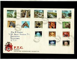 Rhodesia 1978 Gemstones Waterfalls Wild Animals - First Day Cover - Redcliff Cds
