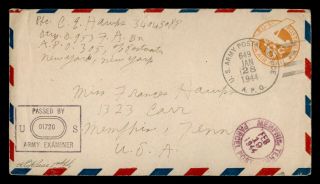 Dr Who 1944 Apo 305 Airmail To Usa Wwii Censored E68859