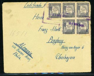 Bolivia Postal History: Lot 13 1939 Censored 2.  50b Cochabamba - Oberbayern $$$