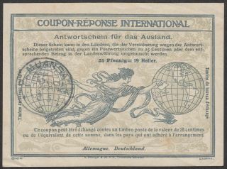 Germany 1915 25pf International Reply Coupon Muansa German East Africa