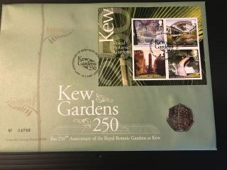 2009 Kew Gardens Royal Mail/royal Coin Cover With Rare Kew Gardens 50p Coin