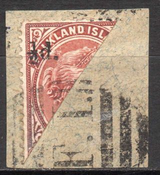 Falkland Islands 1891 One Penny Red Brown Bisected Overprinted ½d On Small Piece