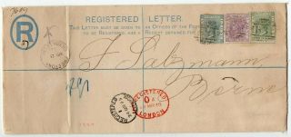 1895 Sierra Leone To Switzerland Reg Cover Via Great Britain,  Rarity