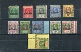 Barbuda Kgv 1922 Set Of 11 Sg1/11 Mnh