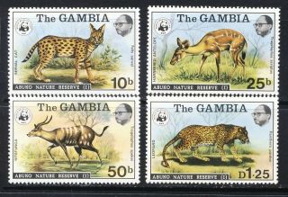 Gambia Former British Africa Sc.  341 - 4 Wwf Wild African Animals Mnh Vf 70.  75