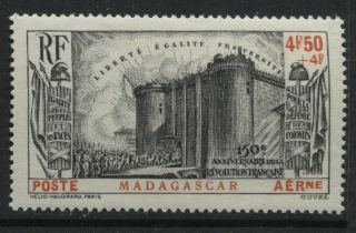 Madagascar 1939 Airmail Semi - Postal 4f50,  4f Unmounted Nh