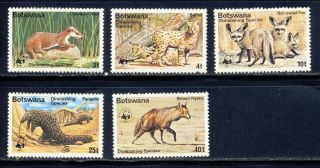 Botswana Wwf Diminished Species Set Of Wild African Animals Mnh Vf Complete 93 -