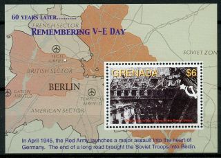 Grenada 2005 Mnh Wwii Ww2 Ve Day End World War Ii 1v S/s Fall Berlin Stamps