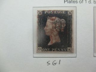 Uk Stamps: 1d Penny Black Sg 1 - Great Item (g406)