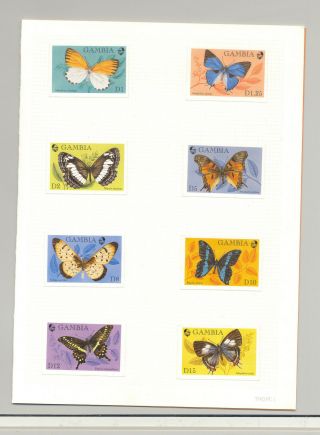 Gambia 1567 - 1576 Butterflies 8v & 2v S/s Imperf Proofs Mounted In 2 Folders
