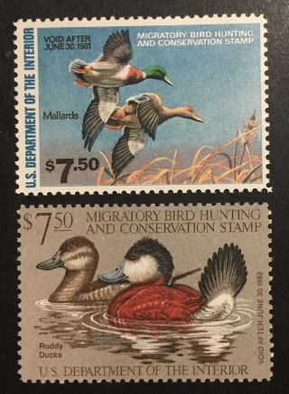 Tdstamps: Us Federal Duck Stamps Scott Rw47 Rw48 (2) Mh Og