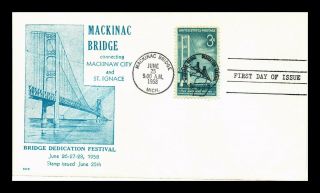 Us Cover Mackinac Bridge Michigan Dedication Festival Fdc