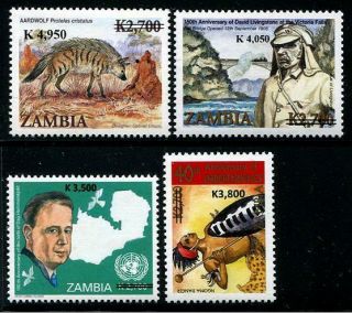 Herrickstamp Zambia Sc.  1111 - 14 Rare Overprints