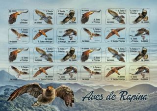 St Thomas - 2016 Birds Of Prey - 24 Stamp Sheet - St16519a2
