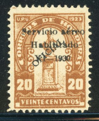 Honduras Mh Air Post Specialized: Sanabria 67 20c Brown Blk Ovpt Signed (100)