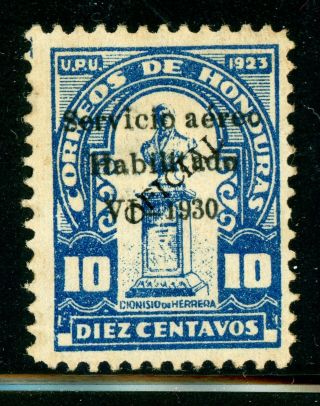 Honduras Mh Air Post Specialized: Sanabria 65 10c Blue Blk Ovpt (250) $$$
