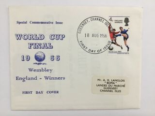 1966 World Cup Winners Fdc Rare Guernsey Illustration