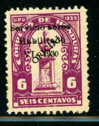Honduras Mh Air Post Specialized: Sanabria 64 6c Violet Blk Ovpt Signed (100)