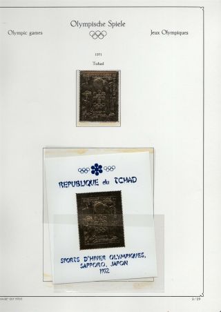 Winter Olympic Games 1972 Saporo Japan Set Mnh Tchad Chad 1971 Gold Stamp