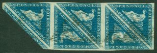 Sg 4a Cape Of Good Hope 1853 4d Blue Block Of 5.  Fine With Good To Large.