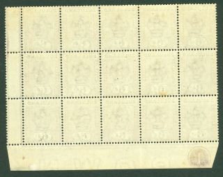SG 24 Zululand 1894 6d Dull mauve & Black fine unmounted marginal block. 2
