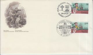 Canada Ships Boats Jacques Cartier Fdc With French & Canadian Stamp/postmark