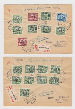 Netherlands: Sc.  226 - 43 On Two R - Covers To Germany,  Scarce Nvph 356 - 73