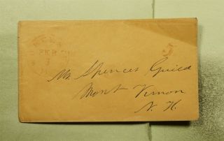 Dr Who Worcester Ma Stampless Paid 5c To Mt Vernon Nh E67912