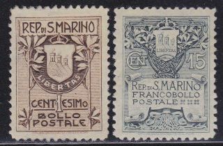 San Marino 1907 Arms 2v Mh T21570