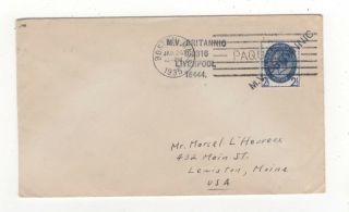 Boston Mass.  Usa Paquebot Postmark 26 Jan 1935 Cover Mv Britannic 063c
