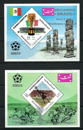 Yemen Soccer,  Football,  World Cup - 1970 Varieta Silver Overprint Mnh