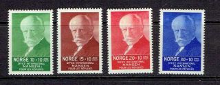 Norway - 1939 Fridijot Nansen Semi - Postal - Scott B5 To B8 - Mh
