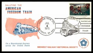 Mayfairstamps Us Fdc 1975 Michigan American Freedom Train Usa Bicentennial First
