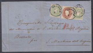 Austria Lombardy & Venetia: 1863 (26 Jun) Wrinkled Cover - 6976