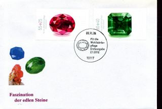 Geology Minerals Ruby Sapphire Emerald 2012 Germany 2 Fdc
