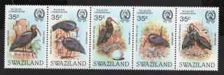 Swaziland 1984 Strip Of 5 Stamps Mi 449 - 453 Mnh Cv=35€