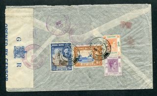 28/05/1941 Hong Kong Kgvi Censored Airmail Cover (rate $3.  75) To U.  S.  A.