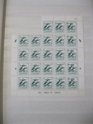 Accumulation Of 900,  Lundy Stamps With Unofficial Overprints