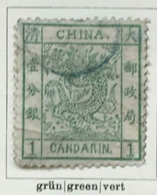 China,  1878 Large Dragon 1 Ca,  With Crease