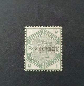 Gb Stamps Queen Victoria Sg 196s 1s Dull Green " Specimen " No Gum