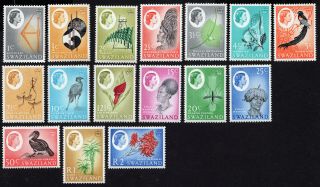 Swaziland 1962 Complete Set Of Stamps Mi 92 - 107 Mnh Cv=55€
