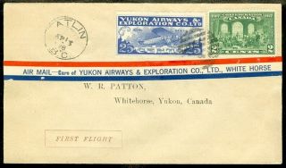 Edw1949sell : Canada 1928 First Flight Cover With Yukon Airways Stamp.