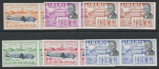 Liberia Stamps,  362 - 63,  C107 - 10,  Airmail Service Imperforate Pairs,  Vf_nh